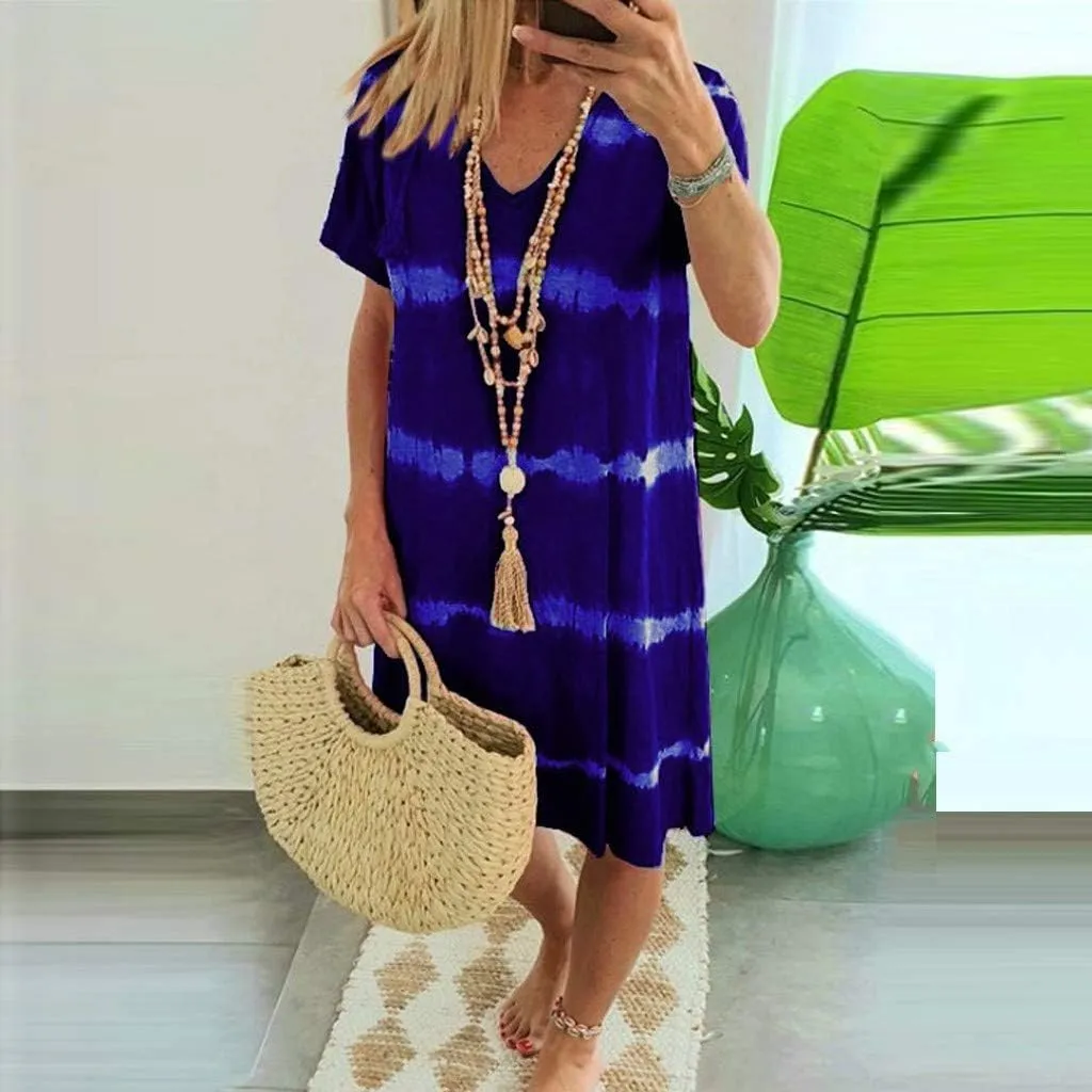 T-Shirt Dress for Women Spring Fashion Casual Summer Short Sleeve Crewneck Loose Classic Comfy Soft Basic Midi Dresses