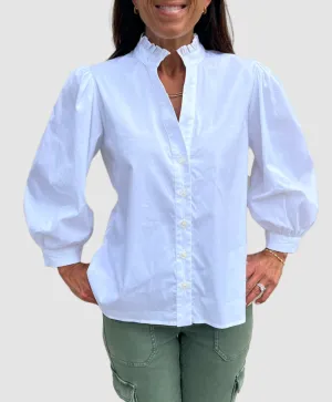 The Poplin Top in White