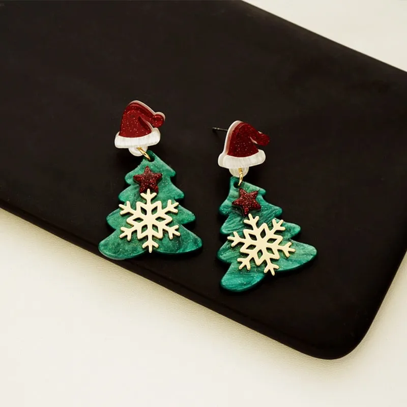 Trendy Christmas Holiday Drop Earrings