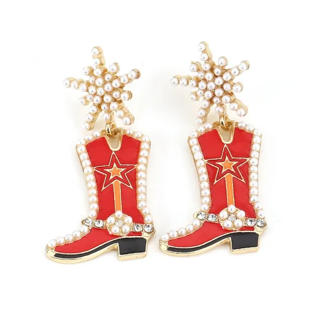 Trendy Christmas Holiday Drop Earrings