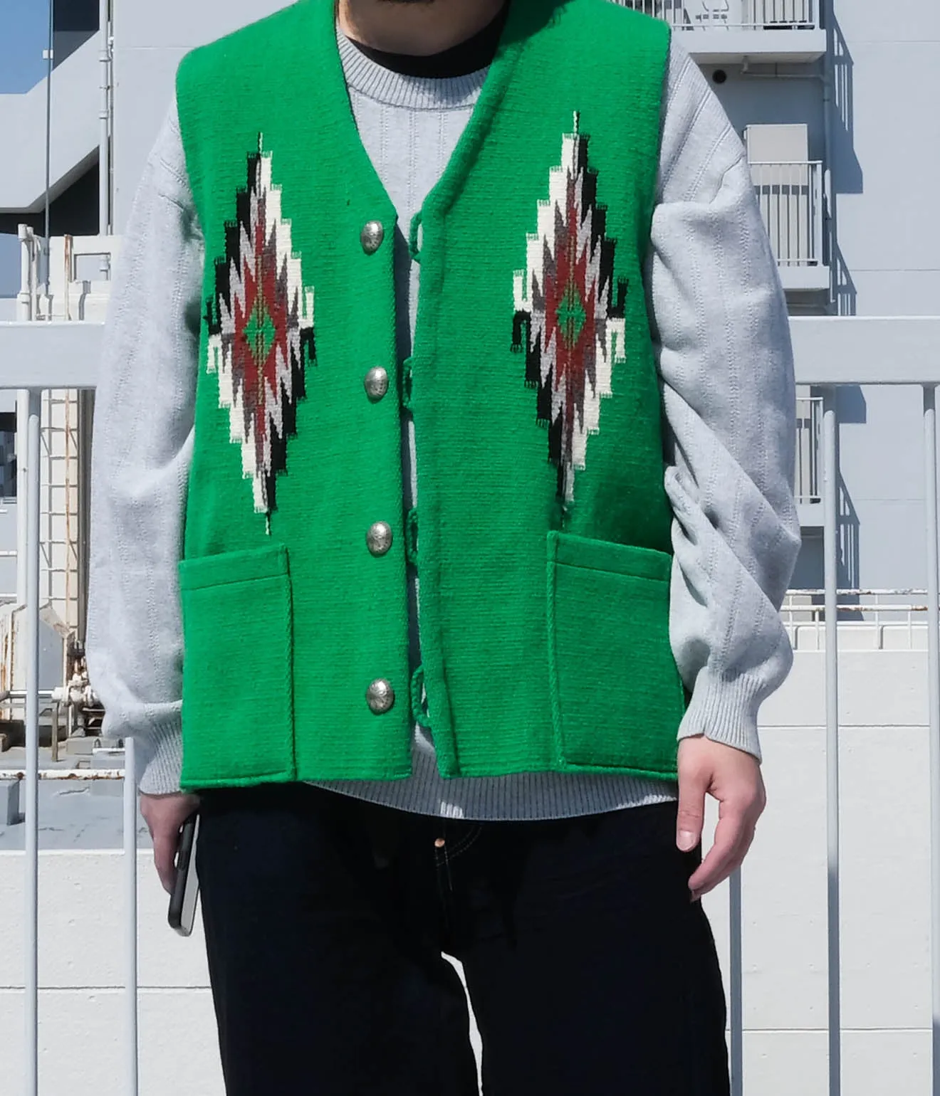 TRUJILLO'S for Lakewood Clothing CHIMAYO VEST (Green)