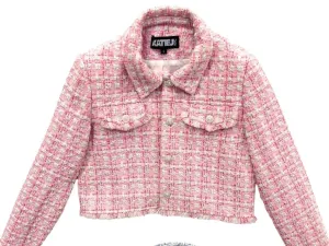 Tween Outerwear | Charlize Jacket in Pink Boucle | Katie J NYC