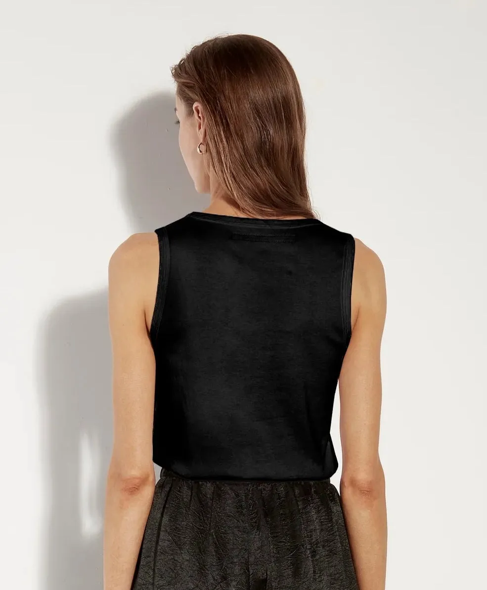U-Neck Supima Cotton Tank in Black