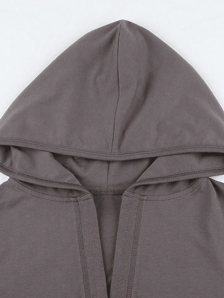 V Neck Y2K Cropped Hoodie