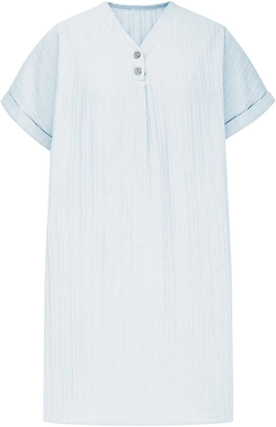 Women Linen Shirts Dresses Plus Size Fashion Button up V-Neck Short Sleeves Cotton Linen Midi Dress Beach Sundress