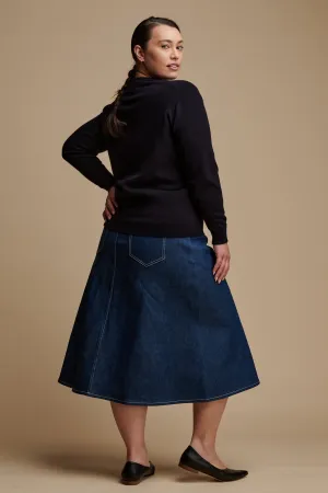 Women's Bobbie A Line Denim Skirt - Blue