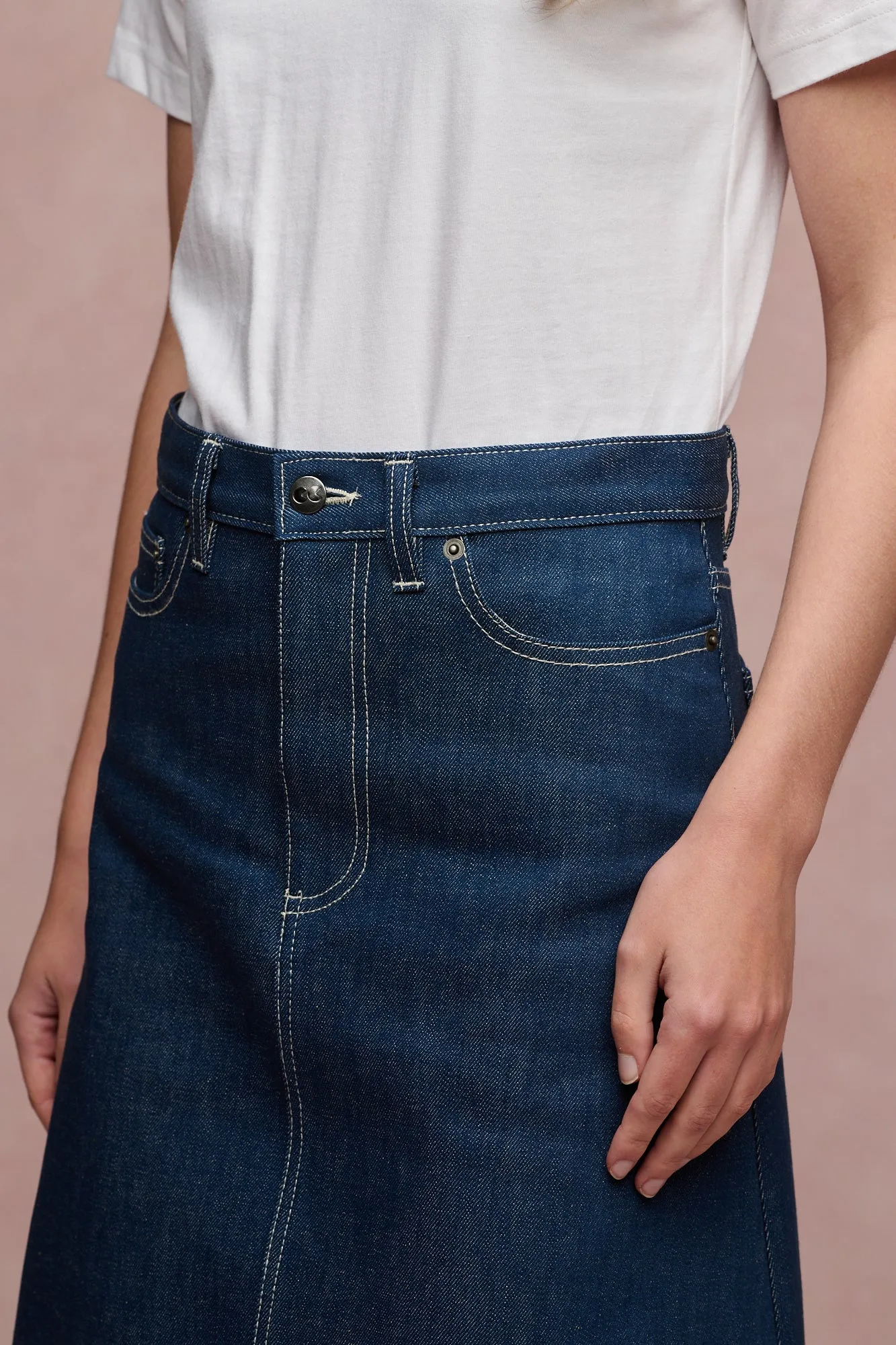 Women's Bobbie A Line Denim Skirt - Blue