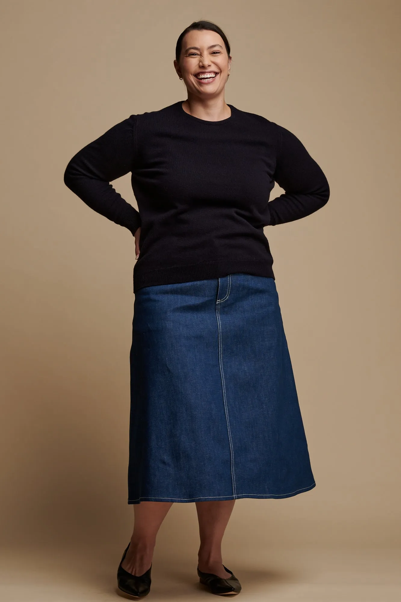 Women's Bobbie A Line Denim Skirt - Blue