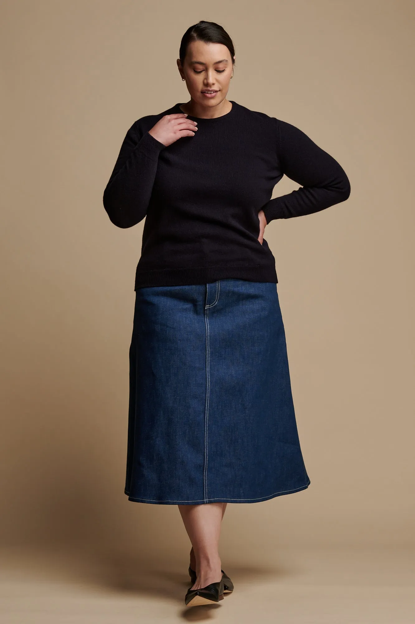 Women's Bobbie A Line Denim Skirt - Blue