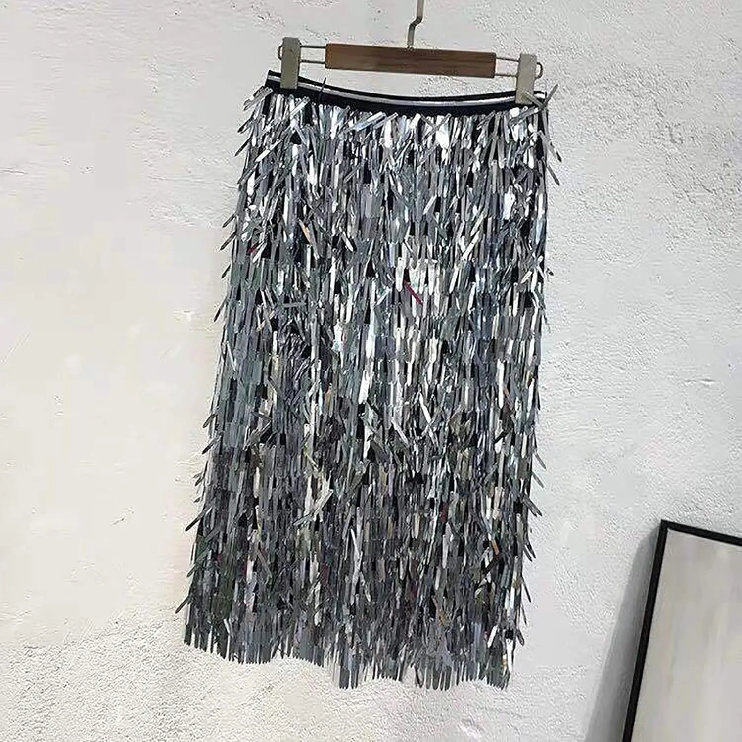 Womens Skirt Women Fashion Casual Sexy Sequins Loose Skirt Party High Waist A Line Skirt Women Maxi Skirt