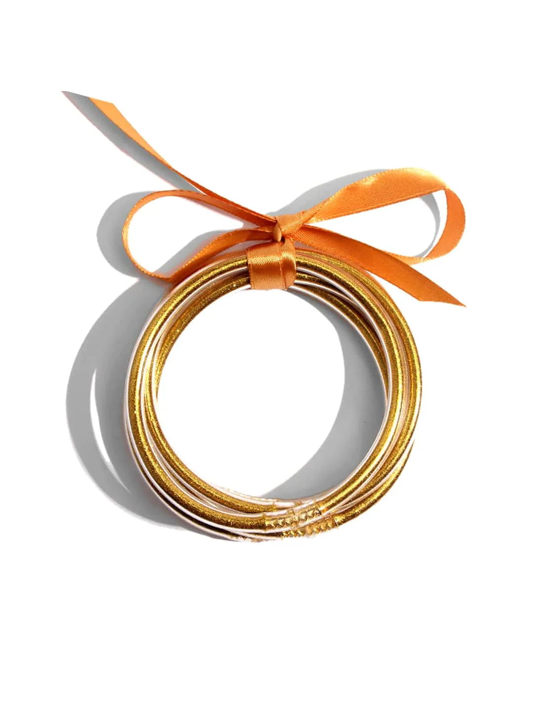Yellow Chimes Glitter Bangles for Women Gold Glitter filled Jelly Silicone Bangles Set for Women and Girls